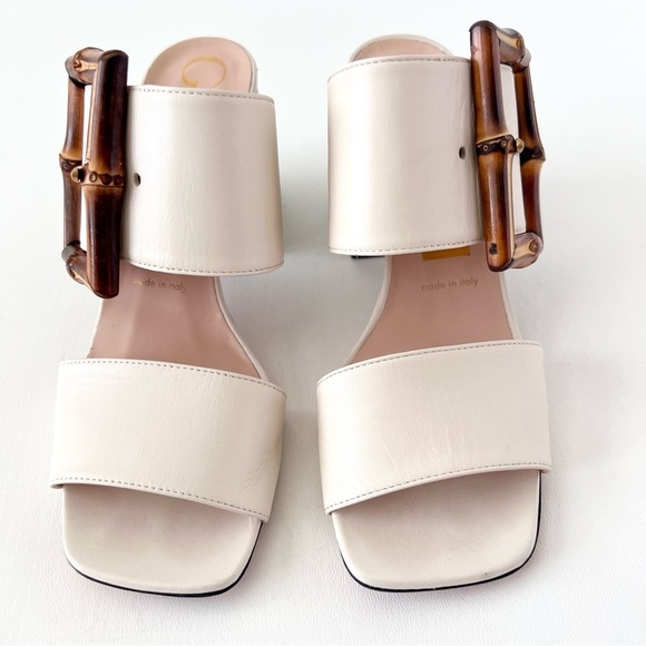 GUCCI | Bamboo Buckle Mystic White Leather Mule Slide High Heel EU 37 - Picture 3 of 16